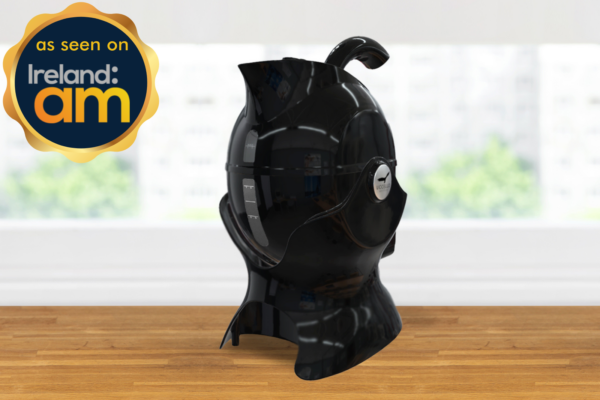 All black Uccello Kettle with as seen on Ireland AM badge