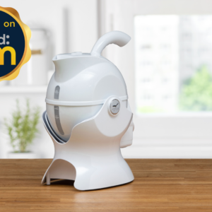All white Uccello Kettle with as seen on Ireland AM badge