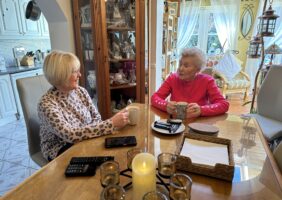Debbie Kiernan and her Mother Patsy enjoying tea and a chat