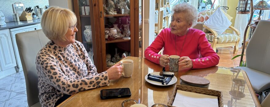 Debbie Kiernan and her Mother Patsy enjoying tea and a chat